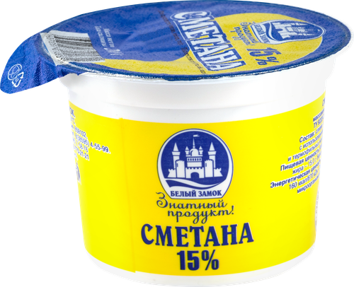 

Сметана Белый замок 15% без змж 200 г