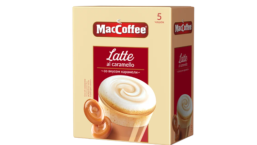 Напиток кофейный растворимый MACCOFFEE 3в1 Латте со вкусом карамели 5 шт в упаковке