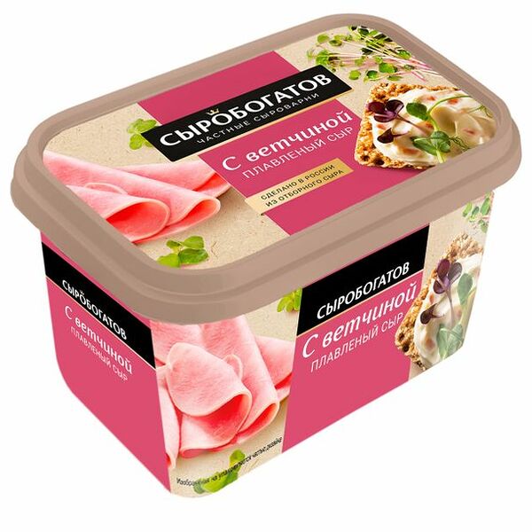 Сыр плавленый Сыробогатов с ветчиной 50%, 400г