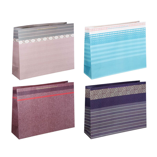Ladecor пакет подарочный, высококачественная бумага, 59x44x17 см, 4 дизайна, полосы