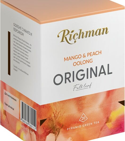 Чай зеленый Richman Mango & Peach Oolong 20*2г