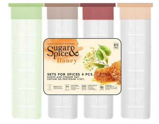 

Набор емкостей для хранения специй Sugar&Spice Honey 4 шт.