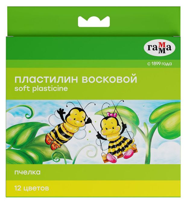 

Пластилин Гамма Пчелка восковой 12 цветов