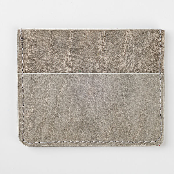 Картхолдер из натуральной кожи мини, цвет: серый
