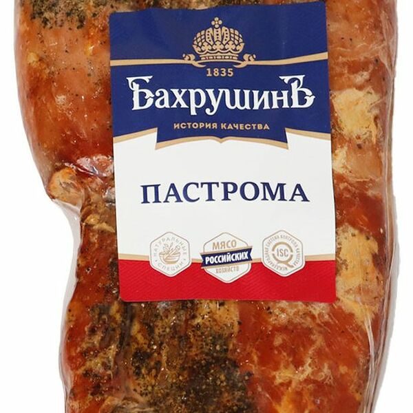 Пастрома копчено-вареная БахрушинЪ (0,5-0,8 кг), 1 упаковка 
