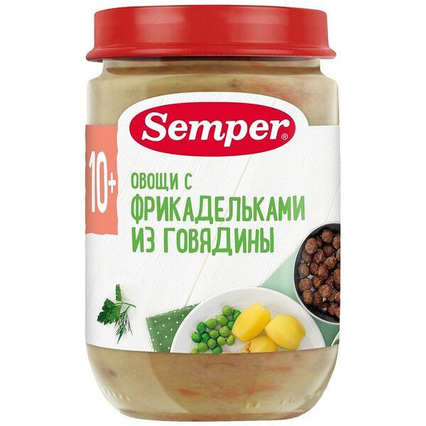 Пюре Semper овощи с фрикадельками из говядины