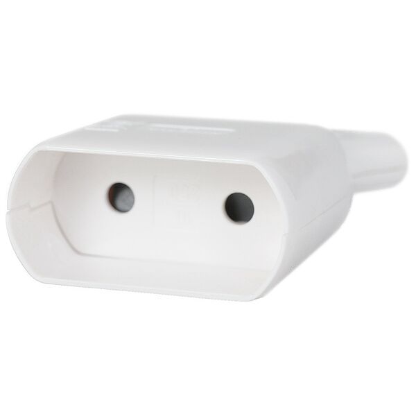 Розетка ЭРА R1 кабельная с кольцом, непрямой ввод, без заземления, 6 A, белая