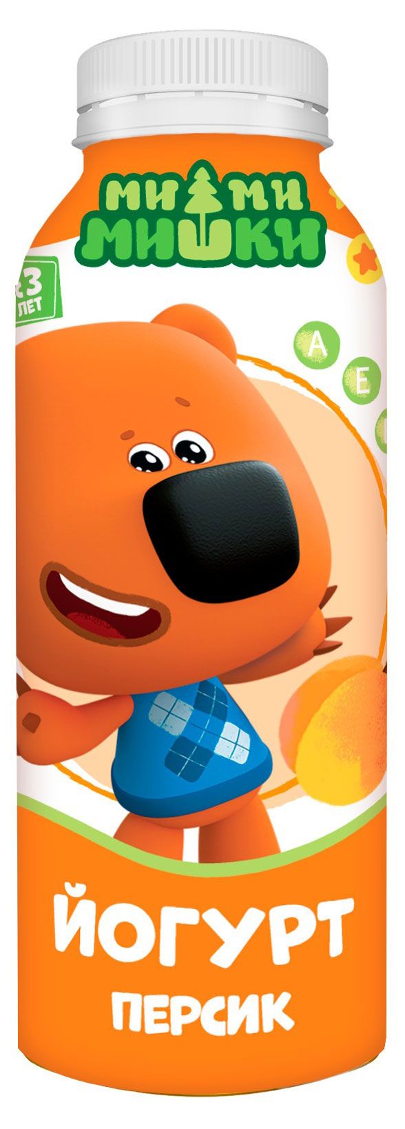 

Йогурт Ми-Ми-Мишки с персиком обогащенный витаминами для питания детей 2.2% 200 мл