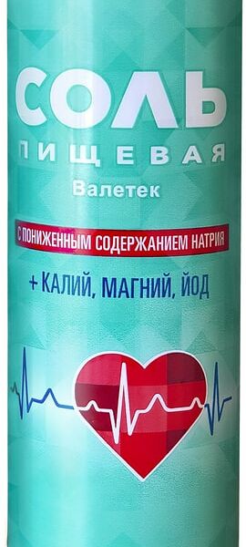 Соль Валетек с пониженным содержанием натрия 500г