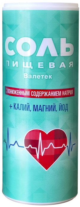 

Соль пищевая Валетек с пониженным содержанием натрия 500 г
