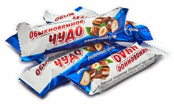 Конфеты вафельные Обыкновенное чудо Славянка Сливочный крем, вес