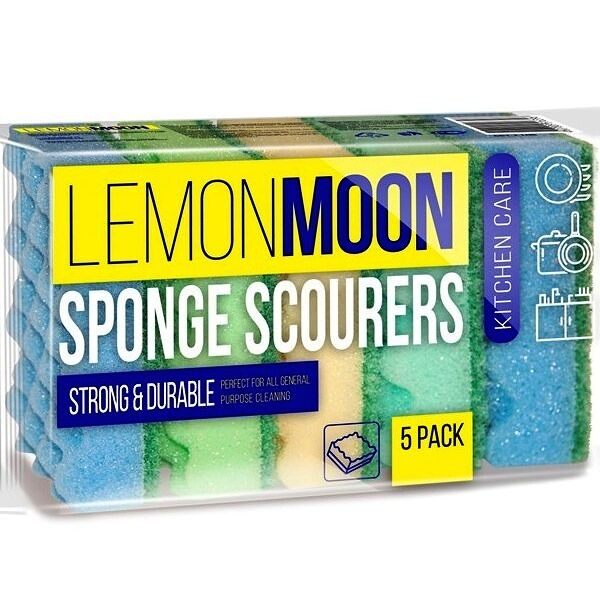 Губка для посуды Lemon Moon морская волна, 5 шт