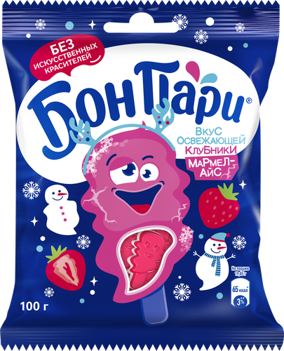 

Мармелад жевательный Бон Пари вкус освежающей клубники 100 г