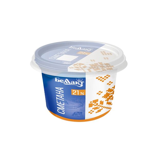 Сметана жир 21%, п/ст 180г	Беллакт