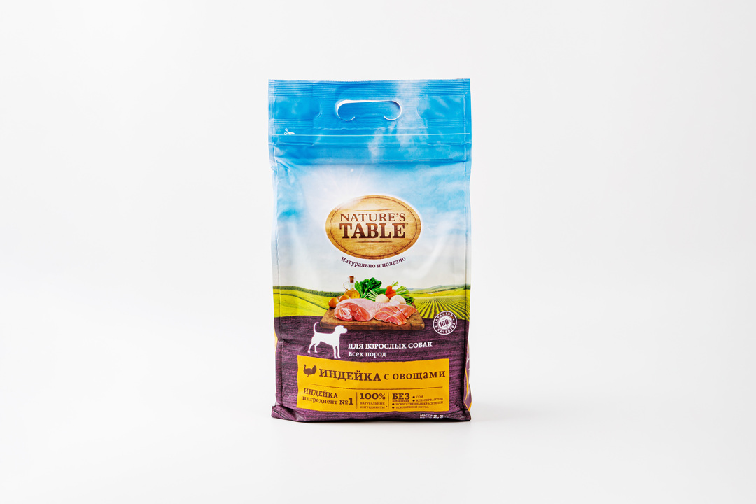 

Корм для собак Nature's Table индейка с овощами сухой 2.3 кг