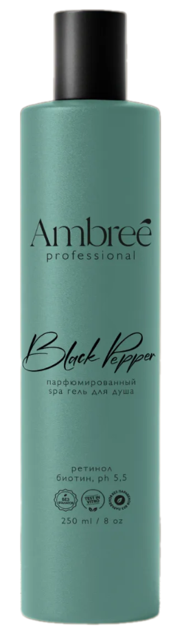 

Парфюмированный гель для душа AMBREE Professional аромат Black Papper с биотином 250 мл