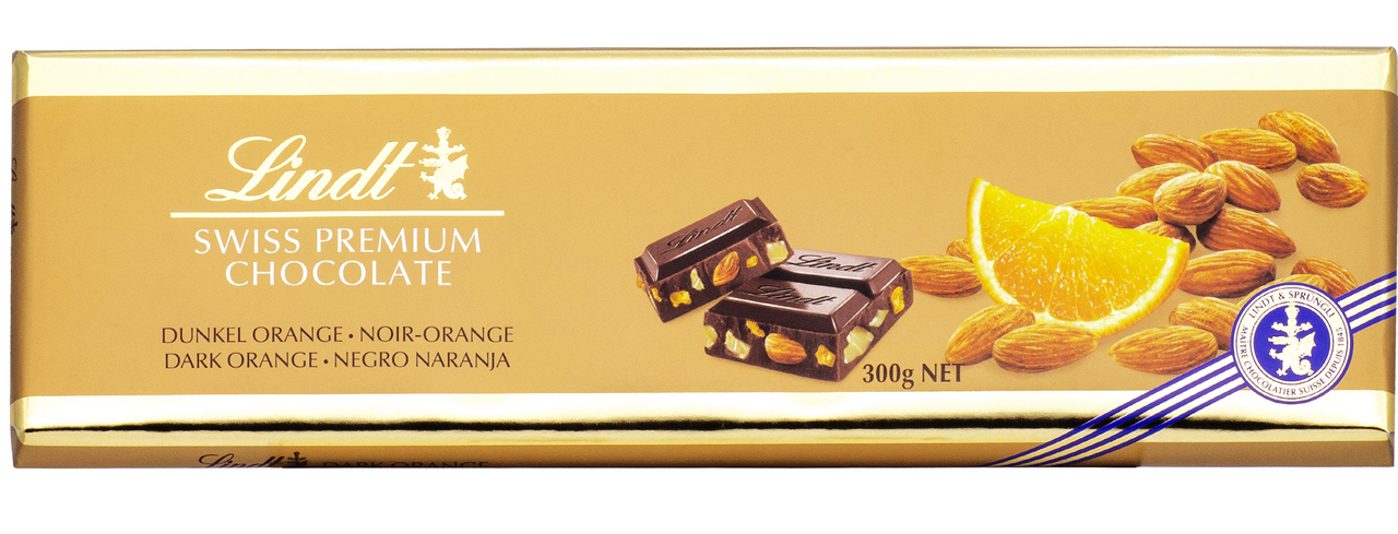 

Шоколад тёмный Lindt Swiss Premium с апельсином и миндалём 300 г
