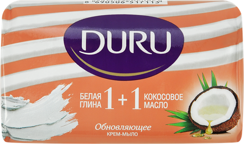 

Мыло туалетное Duru 1+1 Белая Глина+Кокосовое Масло 80 г