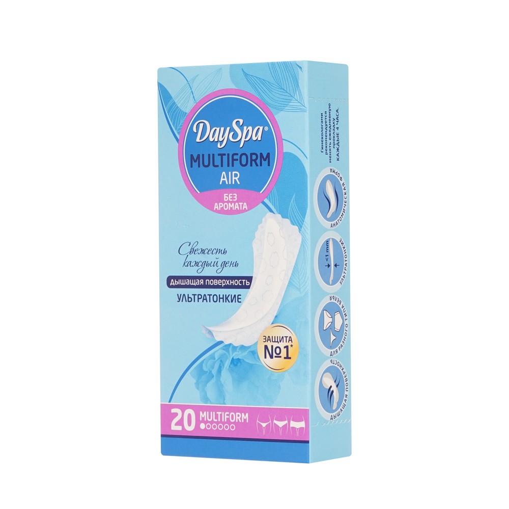 

Ультратонкие ежедневные прокладки Day Spa Multiform Air без аромата 20 шт.
