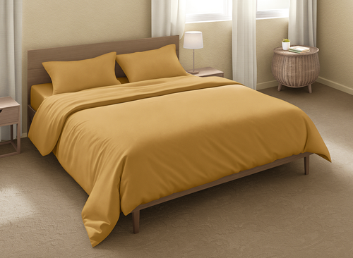 

Комплект постельного белья Homeclub двуспальный Color поплин солнечный