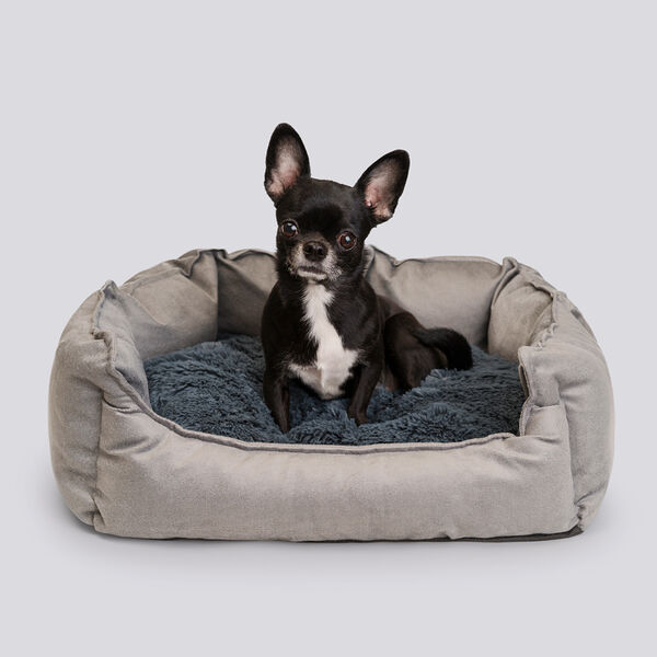 Лежак с мехом Rurri 55х50х20 серая