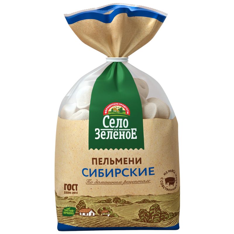 

Пельмени Село Зелёное Сибирские Свинина Говядина 800 г