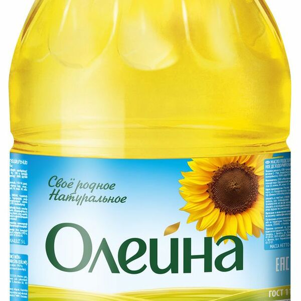 Масло подсолнечное Олейна Классическая рафинированное дезодорированное, 5 л