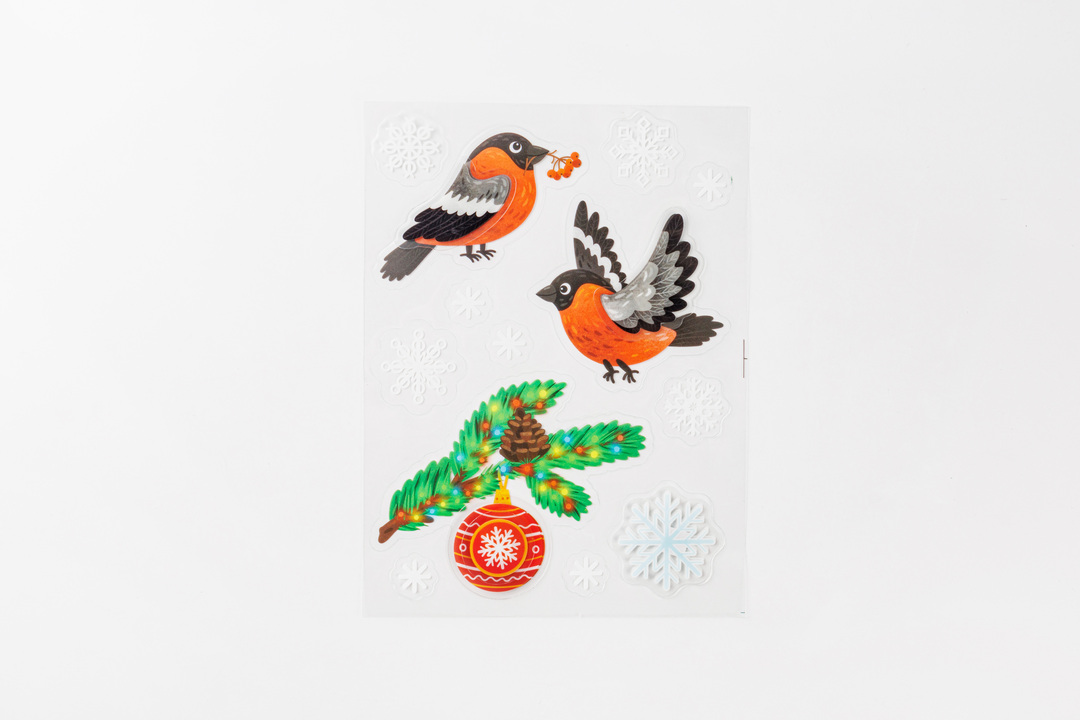 

Наклейки ВкусВилл на окна многослойные Новогодние