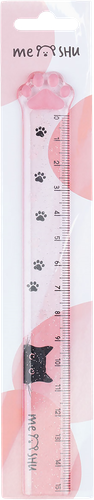 

Линейка Meshu Paw 15см, пластиковая, тонированная, с блестками, 1 шт., в ассортименте
