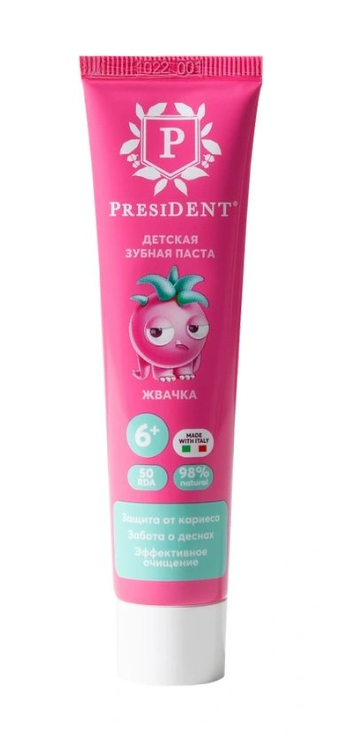 

Зубная паста President для детей с 6 лет жвачка 50 г