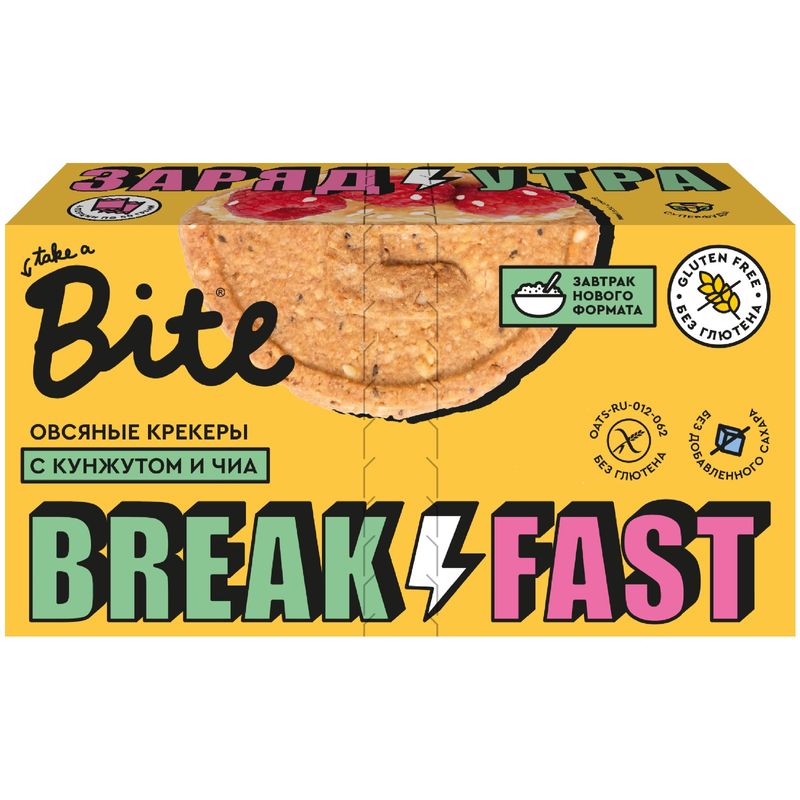 

Крекеры овсяные Take a Bite BreakFast с кунжутом и чиа 200 г