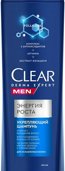 Шампунь для волос Клиар Men Энергия роста укрепляющий 380мл