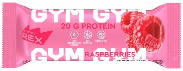 Батончик Protein Rex Gym протеиновый со вкусом малины-йогурта 60 г