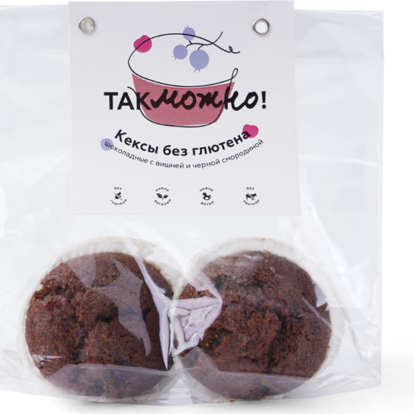 Кексы без глютена шоколадные с ягодами Так можно! 150 г, Россия