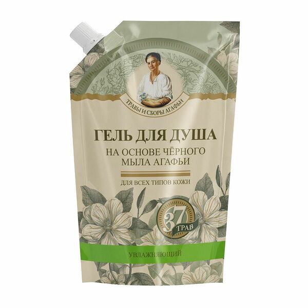 Гель для душа Травы и сборы Агафьи на основе черного мыла 500 мл