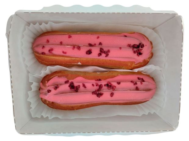 

Пирожные заварные Домашний Повар Эклеры с малиной и сыром 110 г