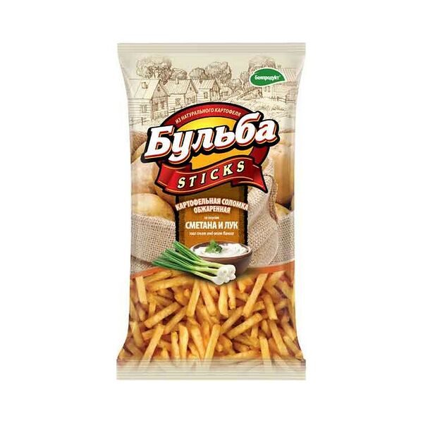 Соломка из цельного картофеля со вкусом сыра обжаренная Бульба sticks 75г