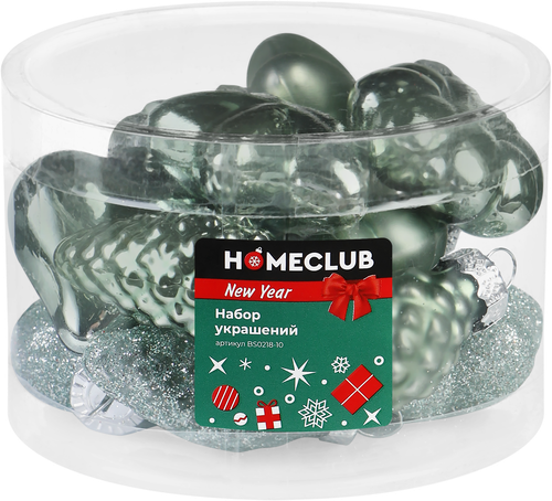 

Набор елочных украшений Homeclub разной формы 4 см 12 шт., цвет в ассортименте