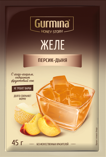

Желе Gurmina персик и дыня 45 г