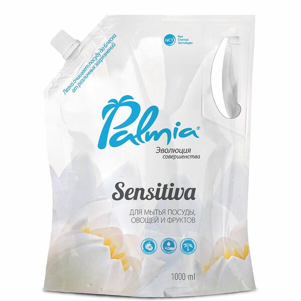 Средство для мытья посуды овощей и фруктов Palmia Sensitiva 1 л