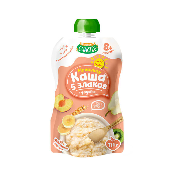 Молочная каша 5 злаков + фрукты 111гр ДП Маленькое счастье