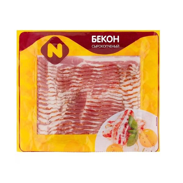 Бекон Останкино из свинины сырокопченый нарезка 180 г