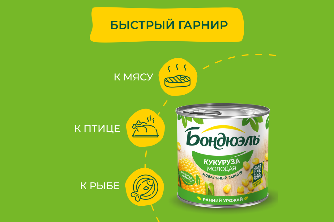 

Кукуруза консервированная Бондюэль молодая 340 г