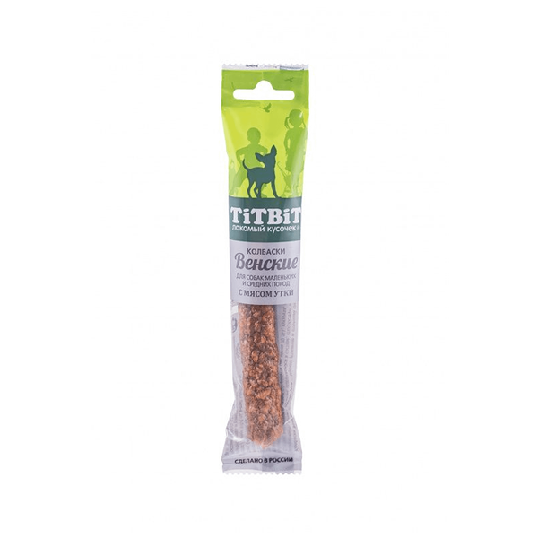 Колбаски Titbit Венские с уткой для маленьких и средних собак 20 г