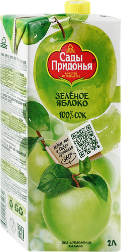 

Сок Сады Придонья Зеленое яблоко 2 л
