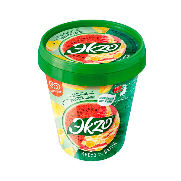 Мороженое Экзо молочное арбуз дыня ведро 520г