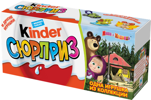 

Яйцо шоколадное Kinder Сюрприз из молочного шоколада с игрушкой 60 г