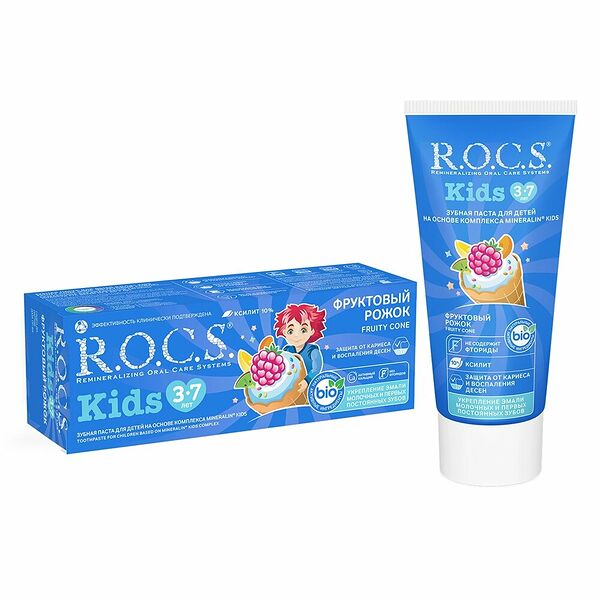 Зубная паста R.O.C.S Kids для детей фруктовый рожок 45 г