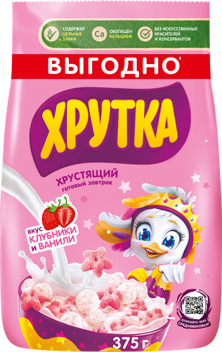 

Готовый завтрак Хрутка Клубника-ваниль пакет 375 г
