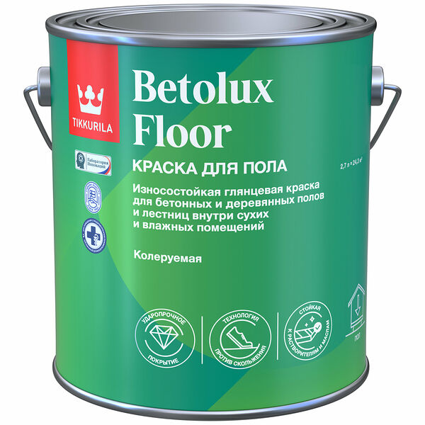 Краска Tikkurila/Tikkivala betolux floor для полов a гл 2,7л